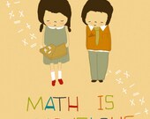 quote art, inspirational art, illustration, nursery art, reading, books, math, childrens room, library, top seller - LITTLE MATHEMATICIANS