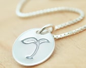 Sprouting Seedling - Sterling Silver Charm Pendant