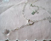 Sterling Silver Heart Chain Necklace - Christian Jewelry - Swarovski Crystal Pendant, Cross Charm - Abundance of the HEART
