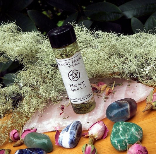 Hyssop Spell Oil  - Purification, Protection, Repelling Negativity, Hex-Breaking, Pagan, Wicca, Cauldron Brew