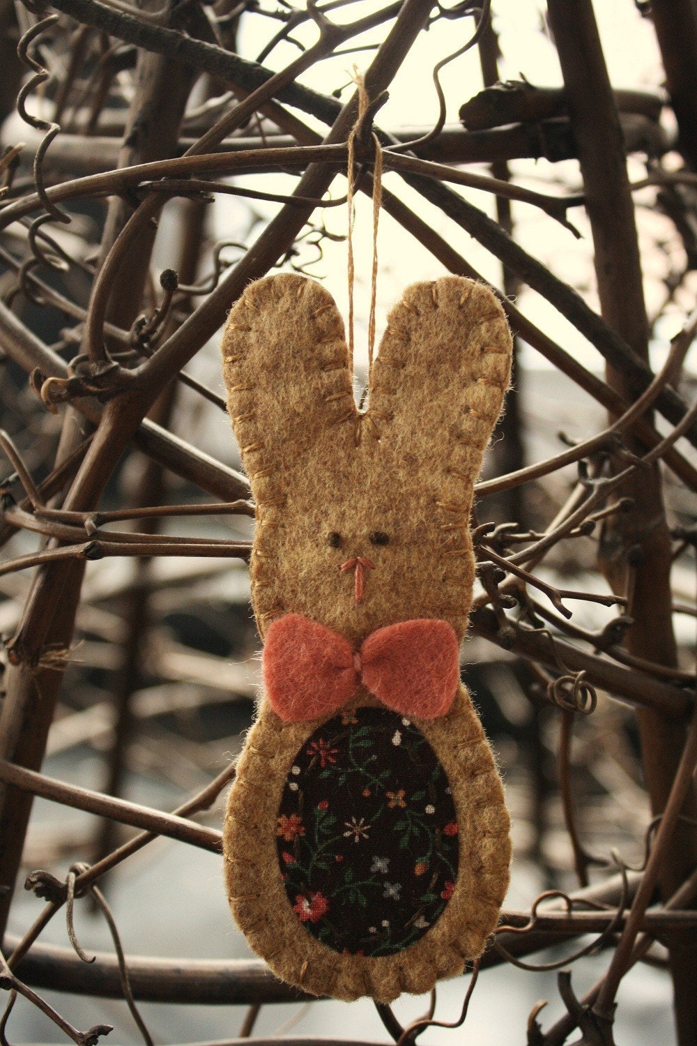 rabbit felt ornament holiday decoration