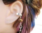 Brown and Silver Key Cartilage Ear Cuff