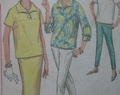 Simplicity 4945, 1960s yoked blouse, skirt, and pants