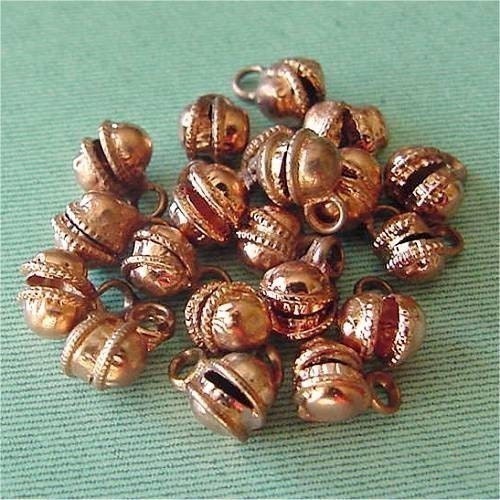 Copper Bells Little Round Charms lot of 18