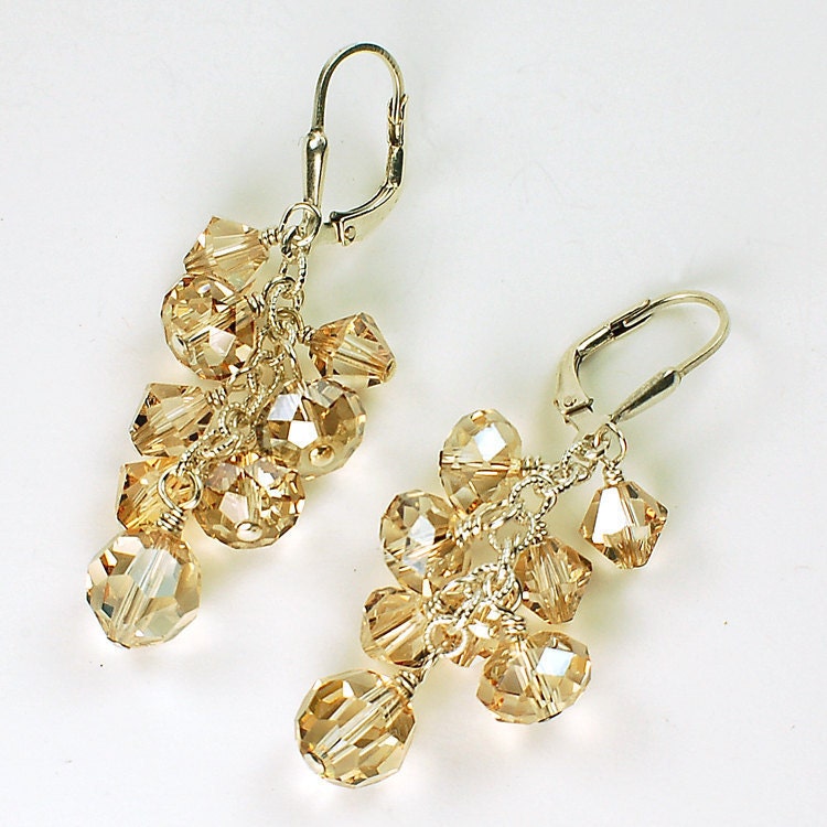 Swarovski Crystal Cascade Earrings, Customizable, Bridesmaid