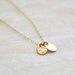 Gemini - gold double ovals necklace on gold fill chain - delicate jewelry - women gift under 40