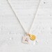 Square and dot - custom engraved initials personalized sterling silver necklace - delicate jewelry