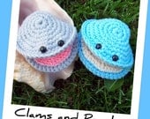 Pattern Directions for making an Amigurumi Clam and a Pearl Crochet PDF Pattern