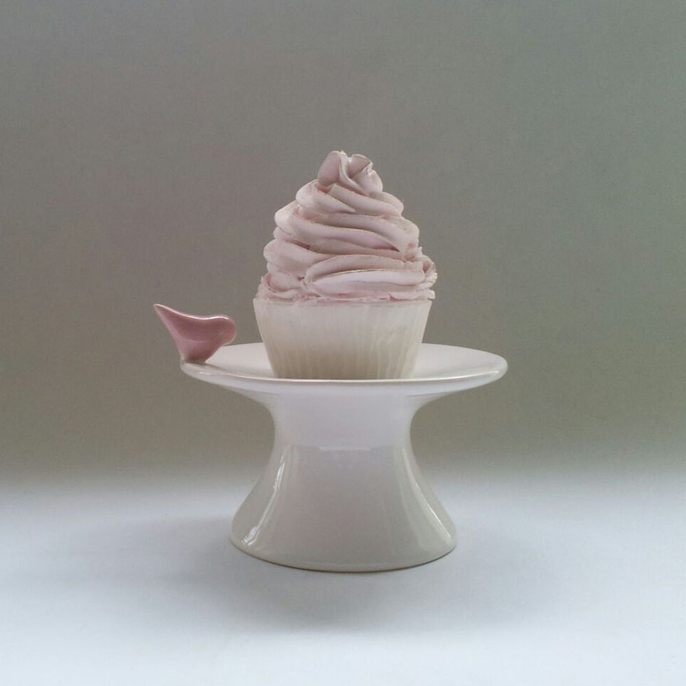 Ceramic Cupcake Stand with Bird