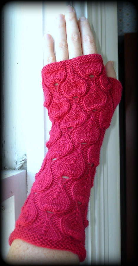 Claret Fingerless Gloves - PDF Knitting Pattern For Women & Teens - Instant Download