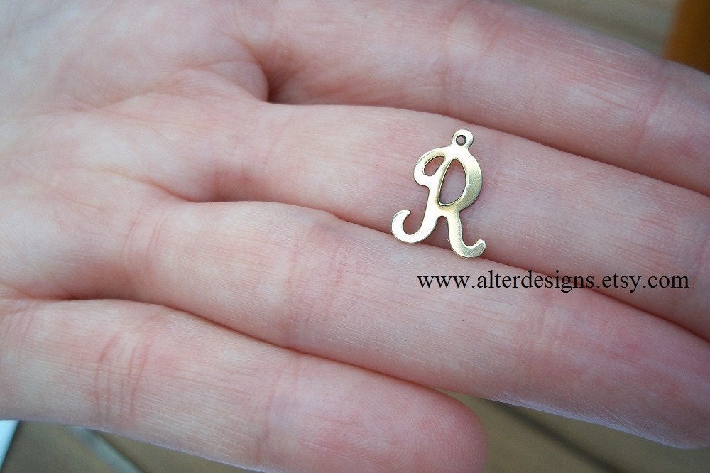 Tiny Silver Initial Necklace or Gold Letter  - Alphabet Letter Initial A,B,C,D,E,G,H,I,J,K,L,M,N,R,S,T,W Handmade