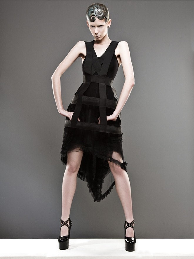 Made to measure black urban cage dress - for sizes under 32" waist