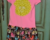 Tshirt Dress Pink with Birds 2T