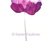 Art, Print, Giclee Print of Watercolor Painting: Purple Petals