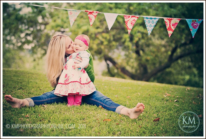 Sale, Sweet Bunting, Ready To Ship, Surprise Shabby Chic Banner Photography Prop, Parties, Wedding Decoration.  Medium Sized Flags.