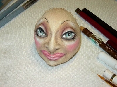 doLL  PDF ePattern / workshop how to sculpt a profile face, cloth-over center seam