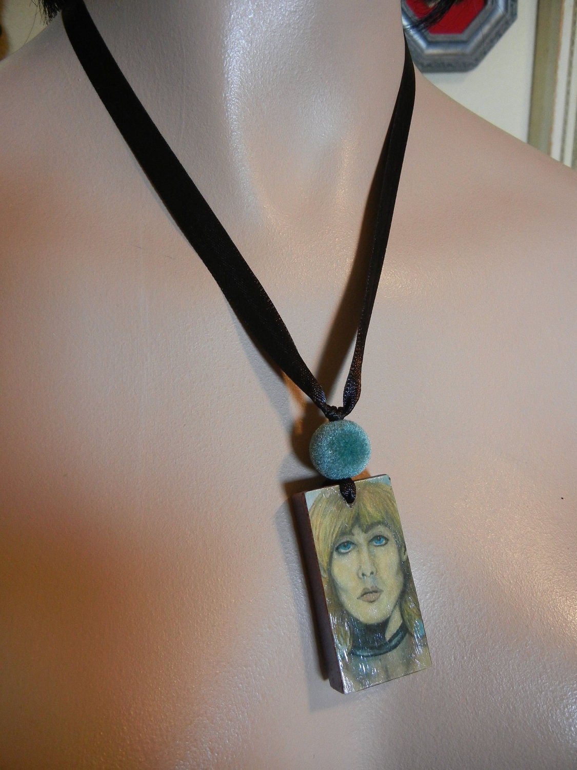Iggy Pop domino pendant necklace  SALE