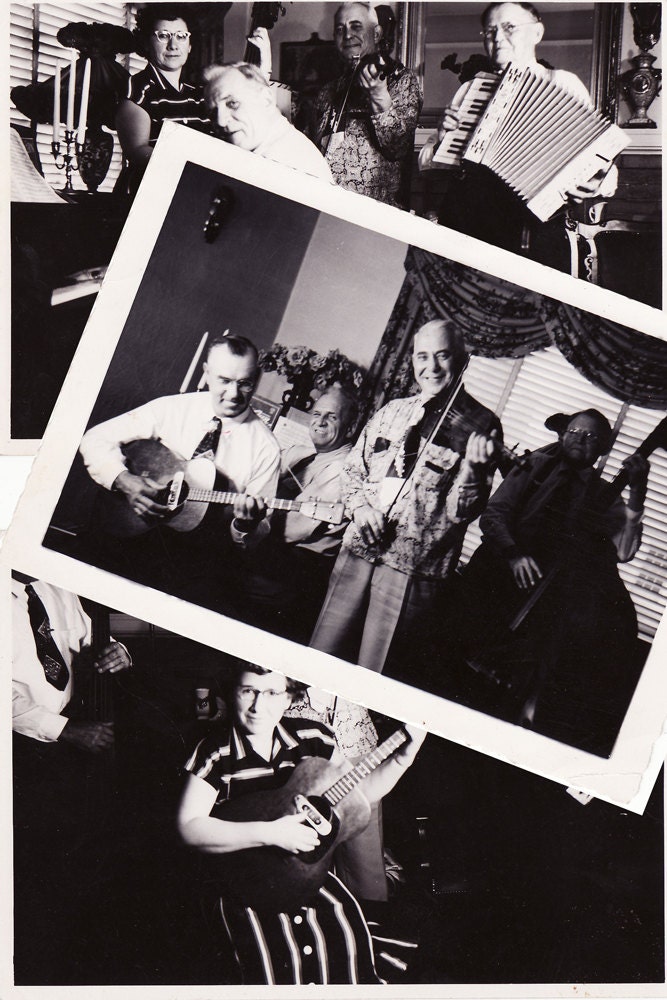 Our Band Was Our Life - 3 Vintage Photos of a band that looks like they sounded awesome - accordion, bass, fiddle,