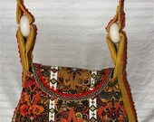 Upcycled Retro Orange Shoulder Bag Purse