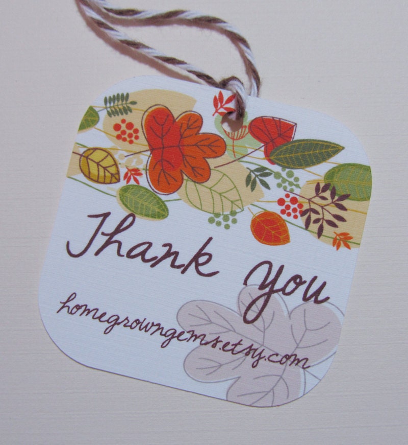 Fall Thank You Tags Autumn Thanksgiving Gift Tags Favors Leaves 00103b