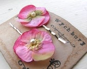 Little Viola Clips - pink and green