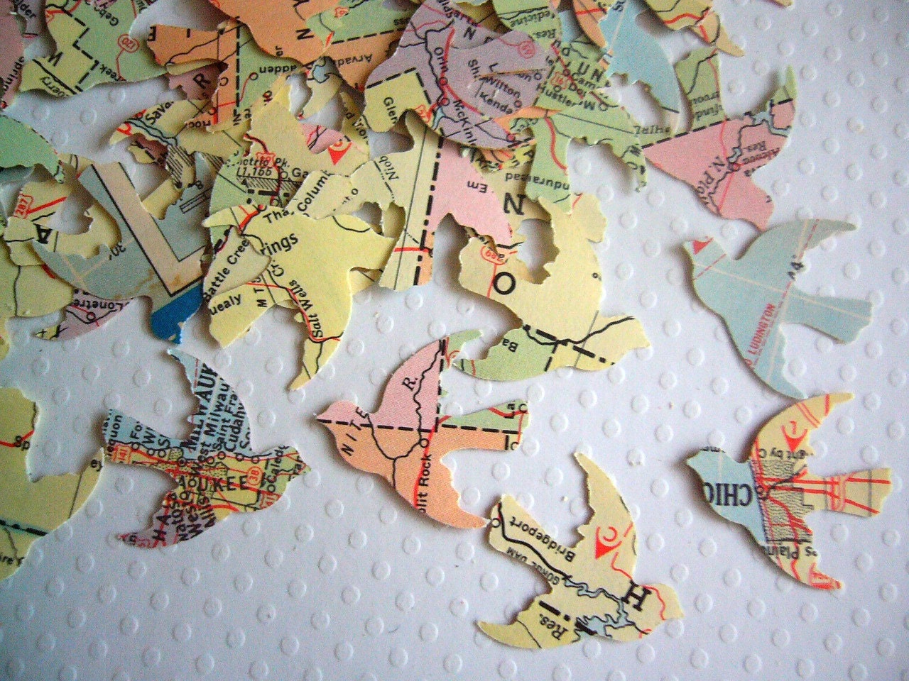 Vintage Wedding Confetti Atlas Love Birds