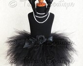 Black Cat Tutu Halloween Costume - Obsidian Kitty - Black Custom Sewn 3 Tiered 15" Pixie Tutu w/ Cat Ears & Tail - Up to size 5T
