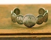 Liberty Cuff Bracelet old silver US coins