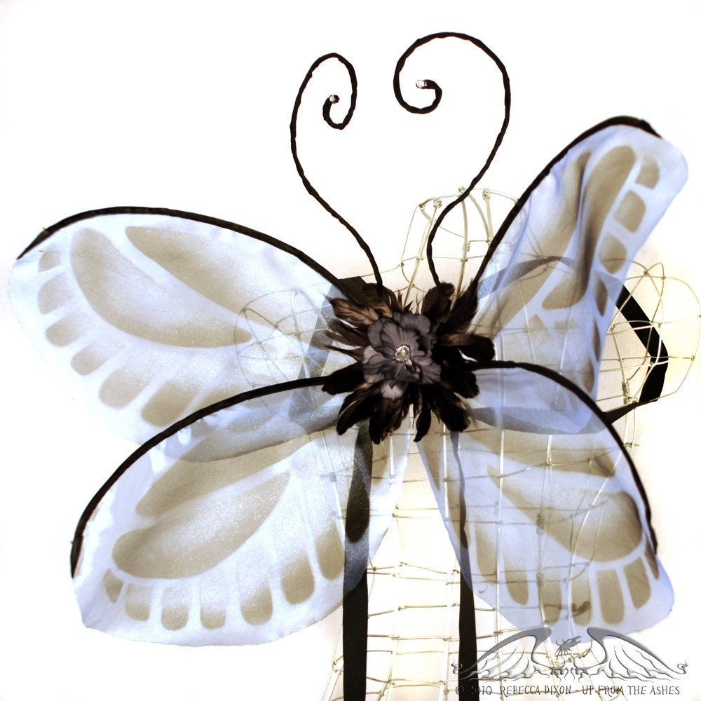 LIQUIDATION SALE - Kaylee No.4  - Medium Fairy Wings in Blue and Black