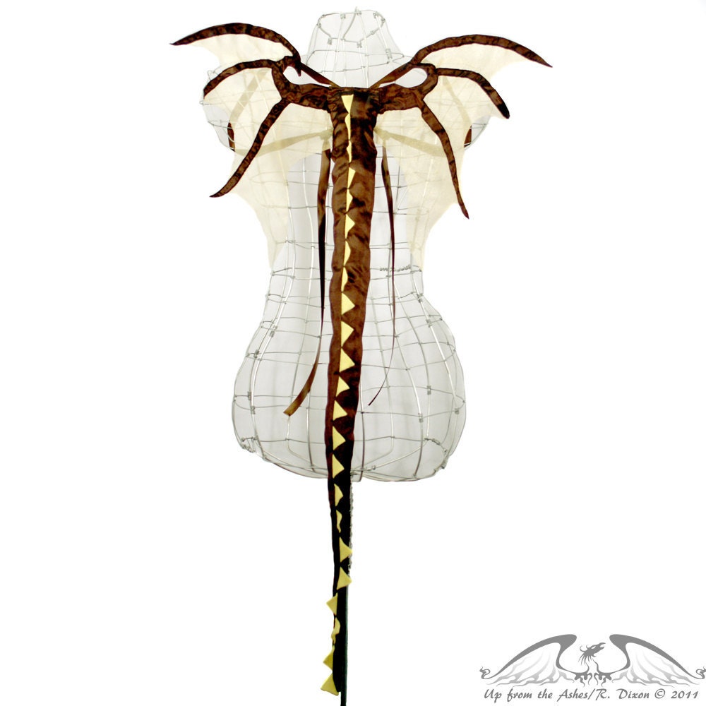 LIQUIDATION SALE Isaac No.15 - Small Dragon Wings Brown and Gold