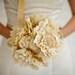 Fabric Bridal Bouquet - Wedding, Vintage Wedding, Fabric Flower Bouquet - Medium Flower Bouquet