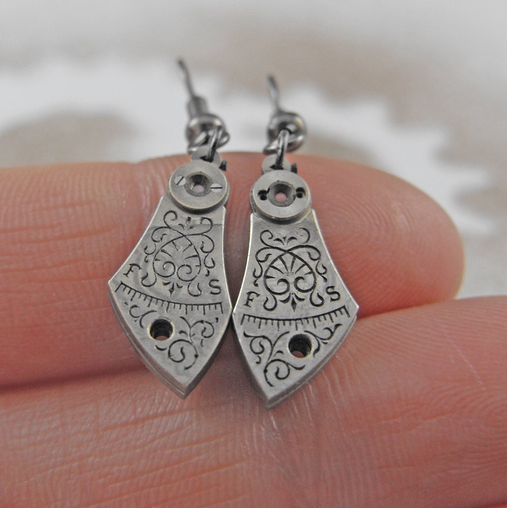 Steampunk Watch Regulator Earrings - Timeless Ticking In the Vines by COGnitive Creations