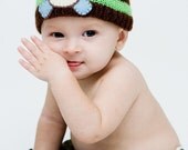 Knitted BABY RHINO Beanie , Animal hat, baby hat, baby beanie, zoo animal, childrens clothing, kids hat