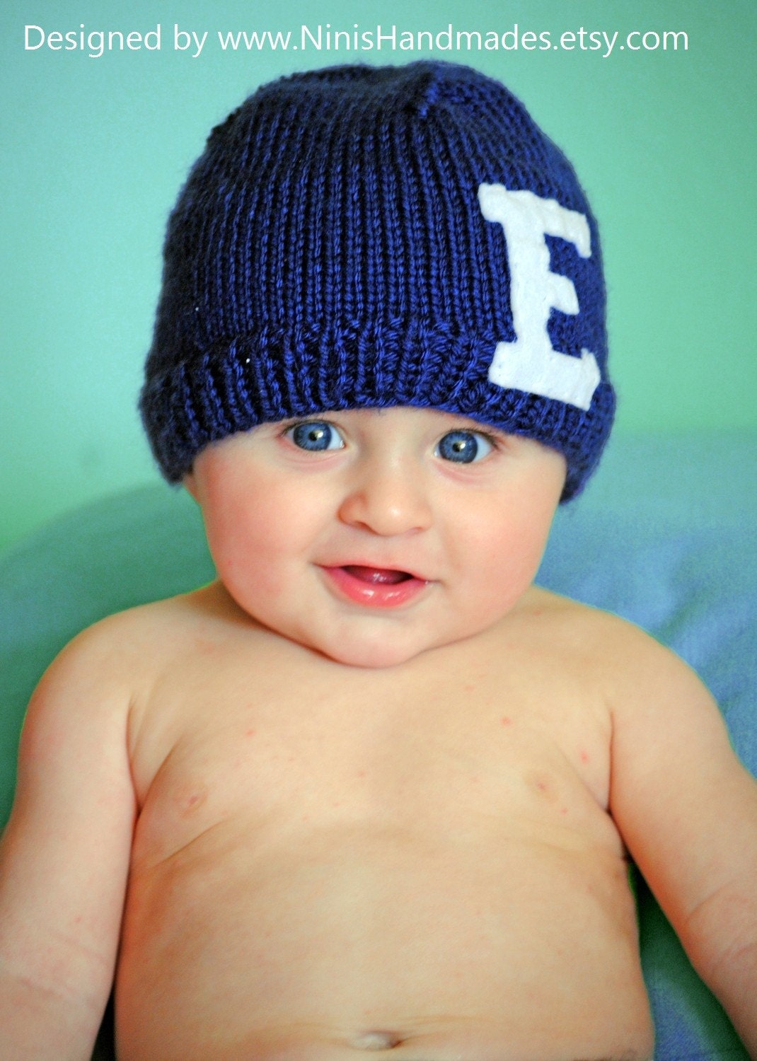 Personalized-  Initial Hat-  Childrens and Baby Beanie Hat- Customize Letters and Numbers and Colors- A to Z Hat