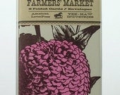 Red ZINNIA GREETING CARDS Farmers Market Letterpress Card Pack of 8