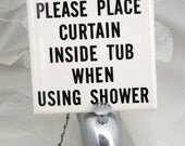 Vintage Shower Tub Tile - Please Place Curtain Inside Tub When Using Shower