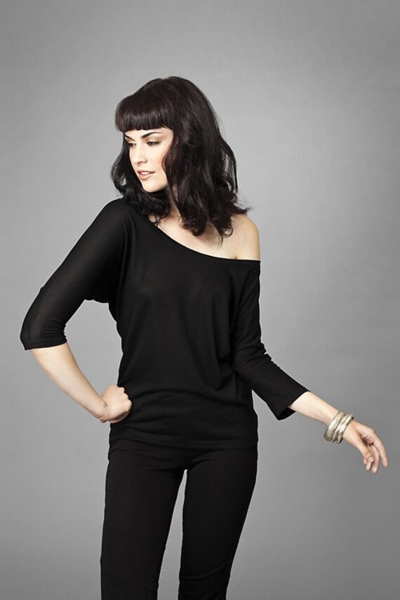 SUMMER SALE Kali Scoop Neck Batwing Lyocell Top