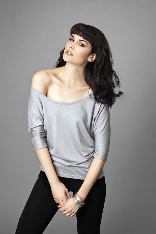SUMMER SALE Kali Scoop Neck Batwing Lyocell Top