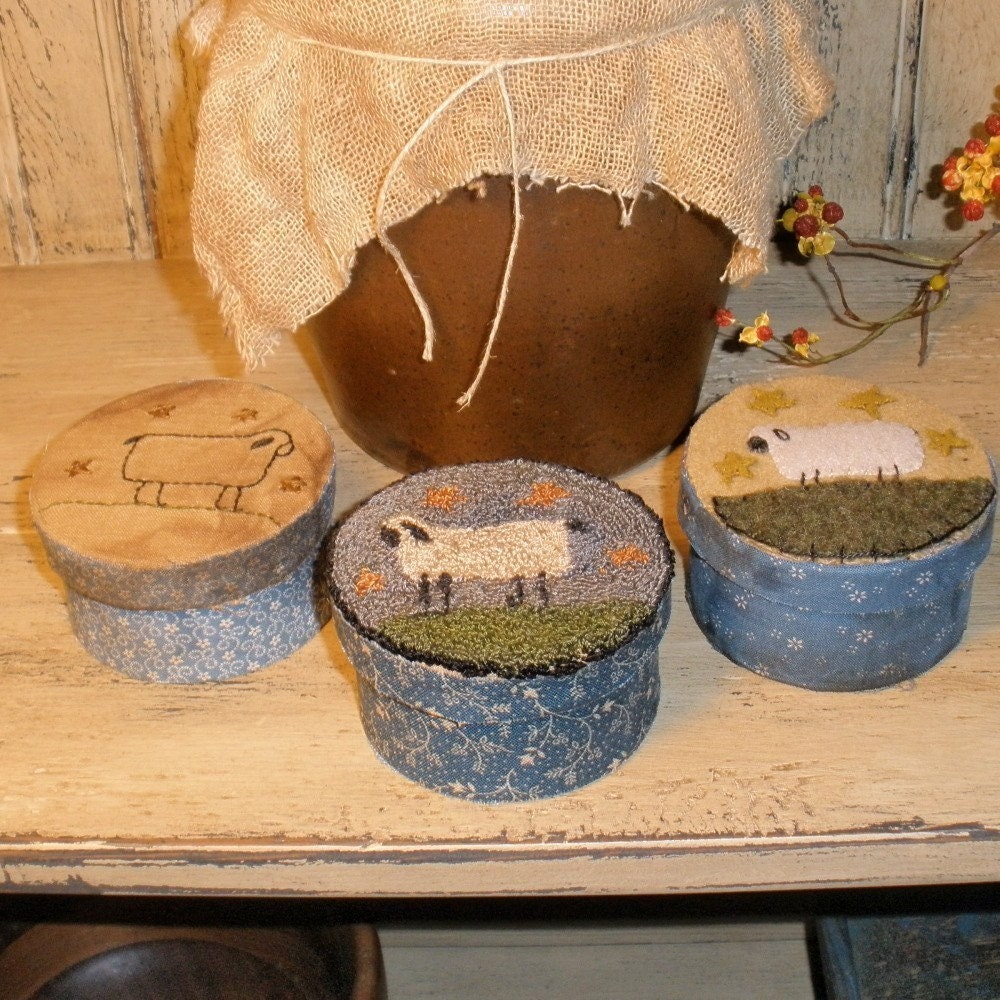 E-Pattern PDF Sheep Stars Needlepunch Stitchery Applique