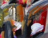 Art -- TANGO  Fine Art Print Contemporary Modern Abstract Passionate Sultry Dark Passionate Dynamic Free US Shipping