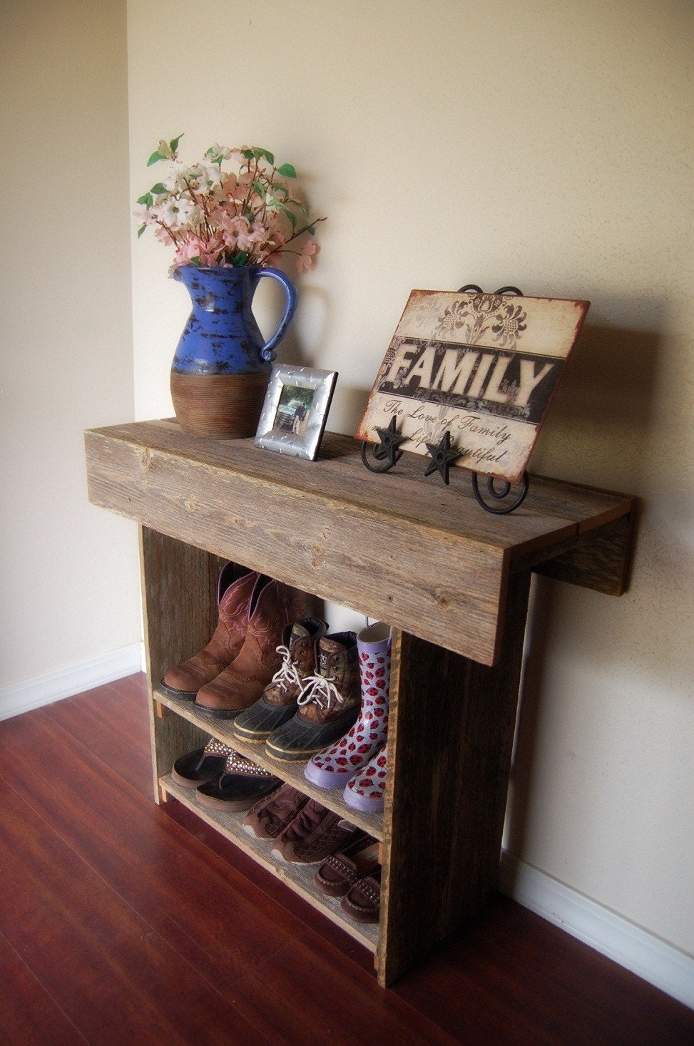 Console Table. Wood Entry Way or Wall Table 36 x 12 x 30 Wall Table Runner. Wood Furniture. Rustic Wood Table