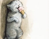 Stolen Cone , cat art, children, decor