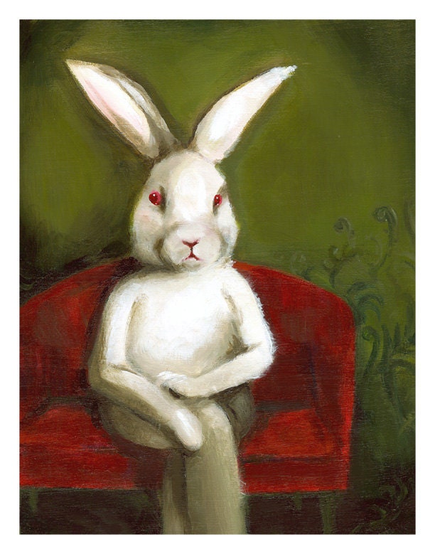 White Rabbit art - "Edgar"- large print
