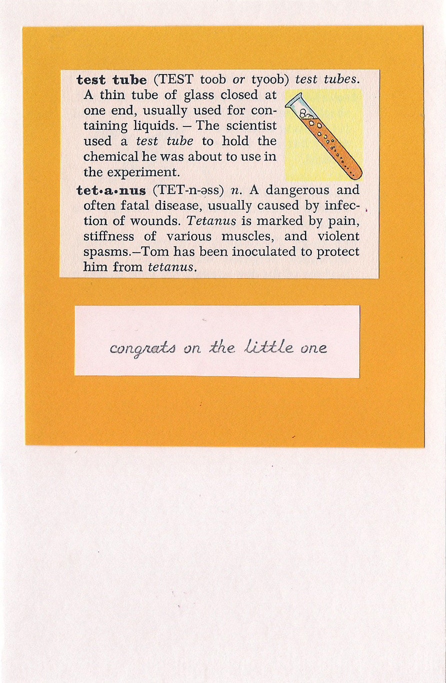 congrats on the little one -- new (test tube) baby notecard