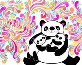 Panda Bear Mom 8x10 Fine Art Print