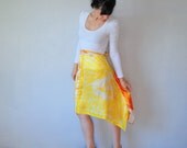 reconstructed WRAP skirt / vintage SILK fishtail mermaid skirt