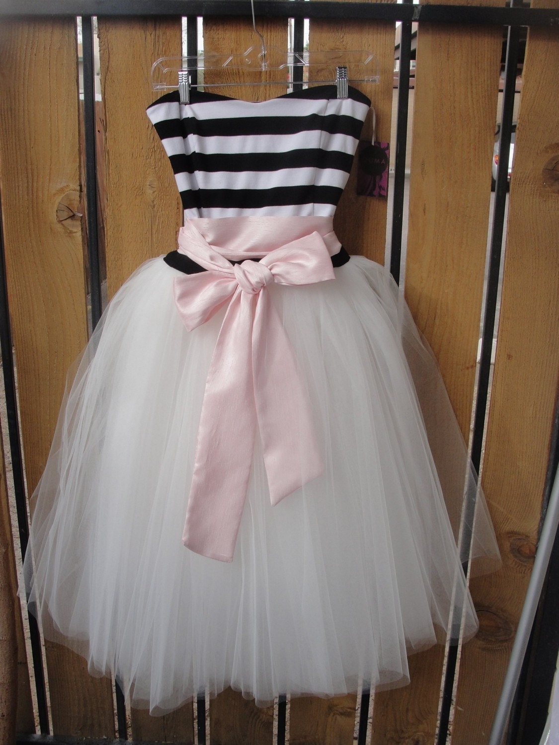 Striped Sweetheart Tulle Party Dress - Just Because I love You