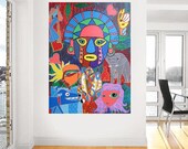 Impressions... original painting, 23.6x30.7", 60x78 cm, acrylic, wood, figures, memories, abstract, surreal, fantasy