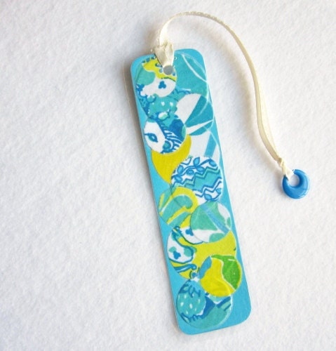 Blue Fabric Bookmark