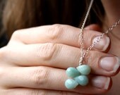 Baby Blue Necklace . Blue Amazonite Necklace . Blue Bridesmaid Sets . Wire Wrap Necklace . Something Blue - Antigua Collection